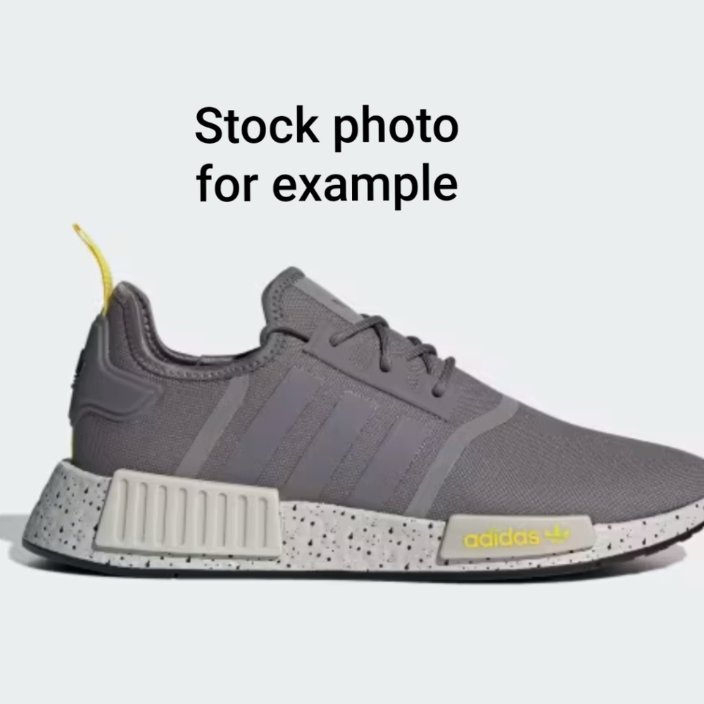 Adidas Size 12 men's EUC, NMD_R1 in grey w/yellow accents *sold out online* - Picture 10 of 16